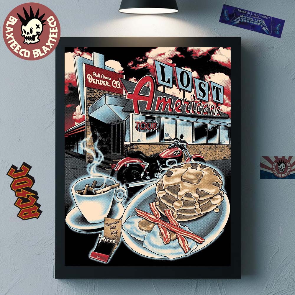 Machine Gun Kelly MGK Lost Americana Tour 2025 Poster For Denver Colorado At Ball Arena On November 23 2025 Decor Poster Canvas