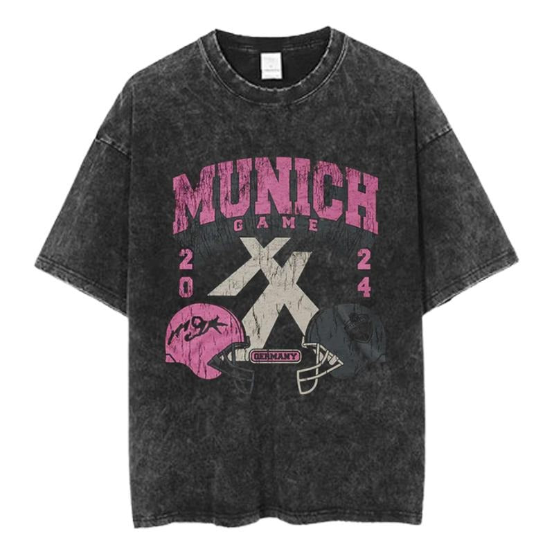 Machine Gun Kelly Munich Game 2024 Graphic Tee, Football Helmet Crossover Shirt, Germany Concert Tour Merch, Unisex...