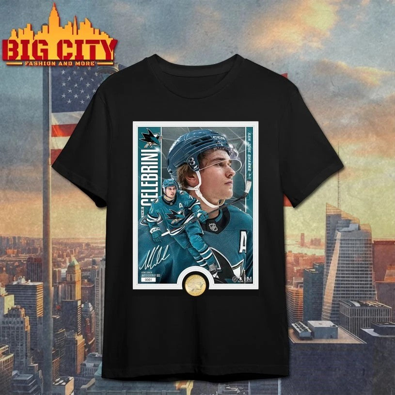 Macklin Celebrini San Jose Sharks Highland Mint poster t-shirt