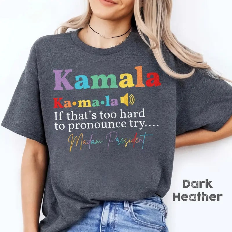 Madam President Shirt, Kamala Harris tshirt, Democrat Tee, Election 2024, Vote Democrat T-shirt, Colors Kamala Tee...