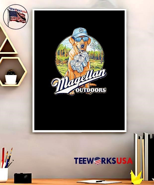 Magellan Outdoors dog wearing cap and sunglasses shirt