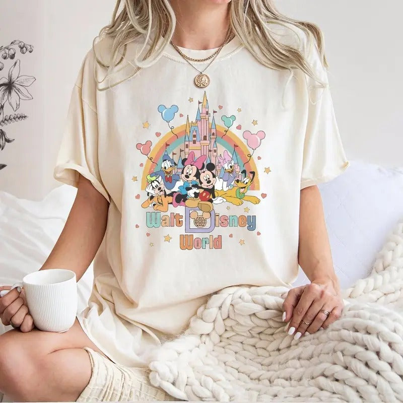 Magic Kingdom Shirt, Mouse And Friends Shirt, Magic World Shirt, Vintage Tshirt, Graphic Printed Top, Full Sizes, Full...