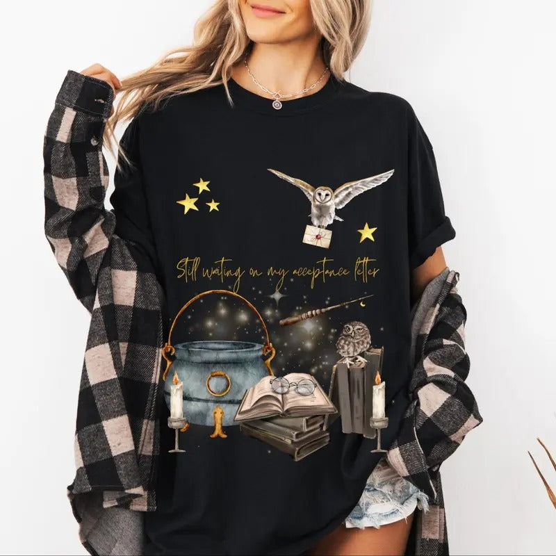 Magic school Inspired Oversized T-Shirt, Wizard School Tee, Unisex Tee, Garment-Dyed Shirt, Wizarding World, Magical...