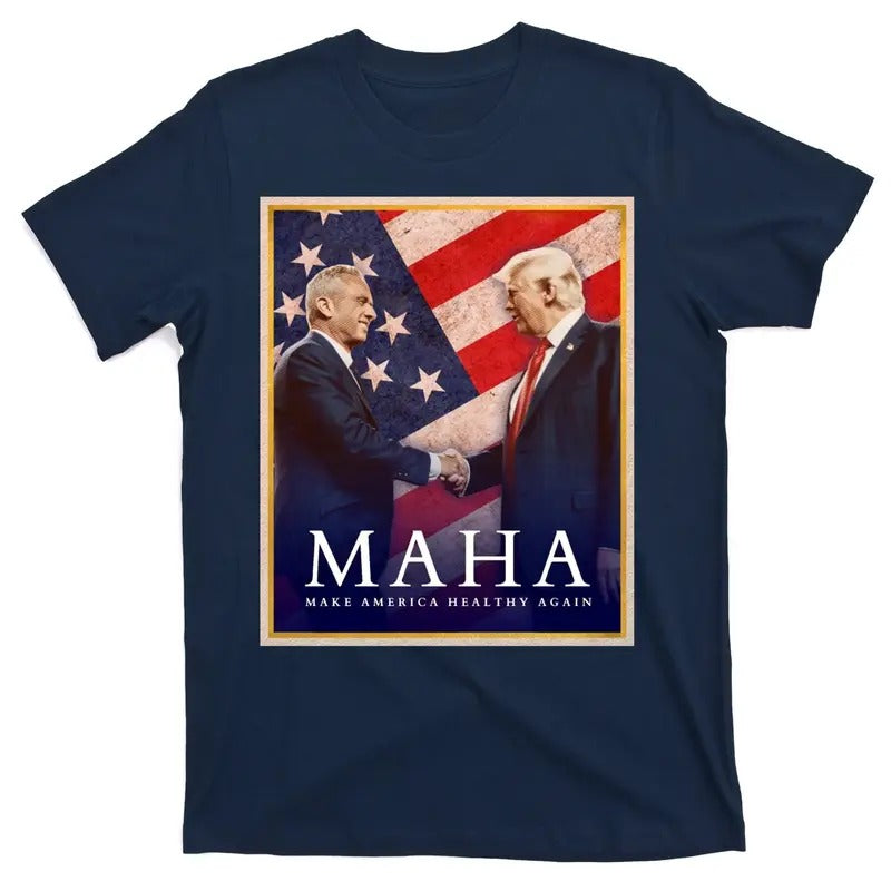 Maha Make America Healthy Again USA Trump Kennedy T-Shirt for Men - Support President Trump and the Kennedy Family