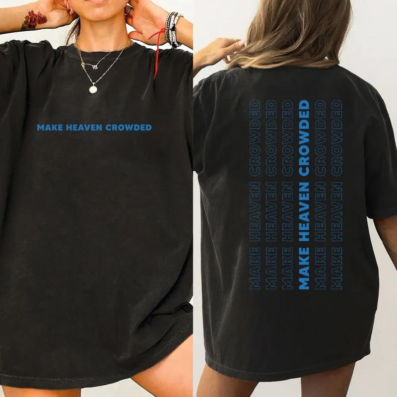 Make Heaven Crowed Christian Washed T-Shirt Tee Pure Comfort Fabric Casual Streetstyle Crew Neck Short Sleeve T-Shirt...