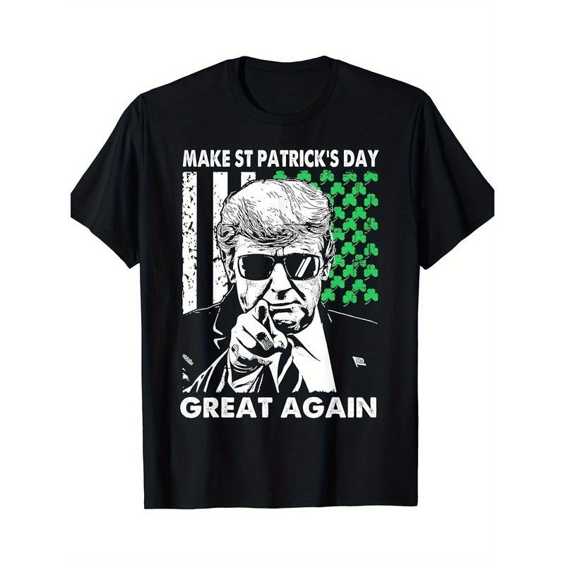 Make St. Patrick's Day Great and Fun Again Trump T-shirt S-3XL 180g Made in USA Hoodie, Sweatshirt | UrbanDripWear.com
