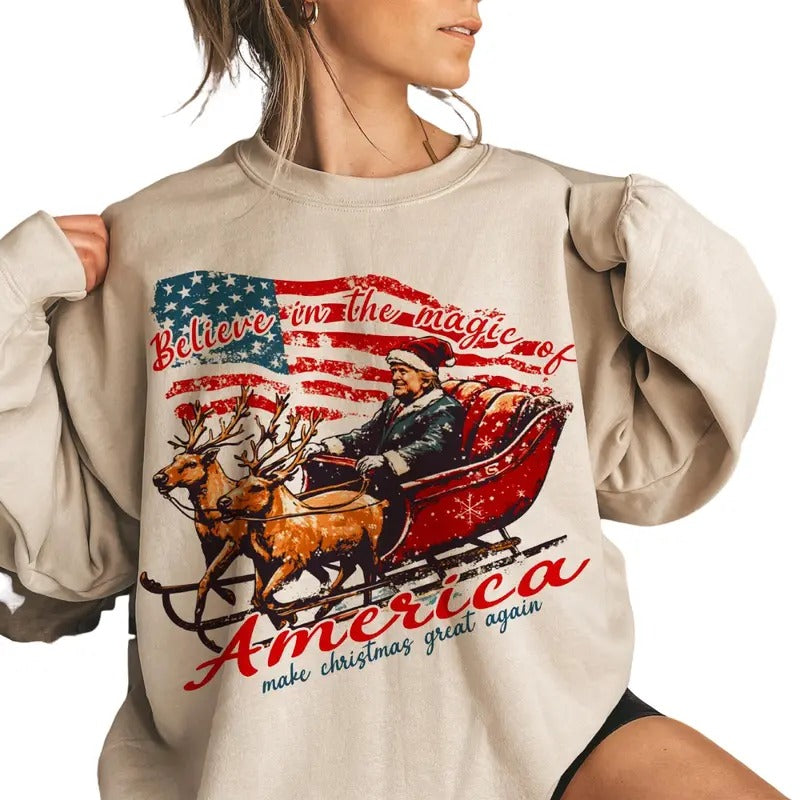 Make a christmas great again Trummmp Christmas Sweatshirt, Christmas Santa Trummp Shirt Gift Hoodie | UrbanDripWear.com