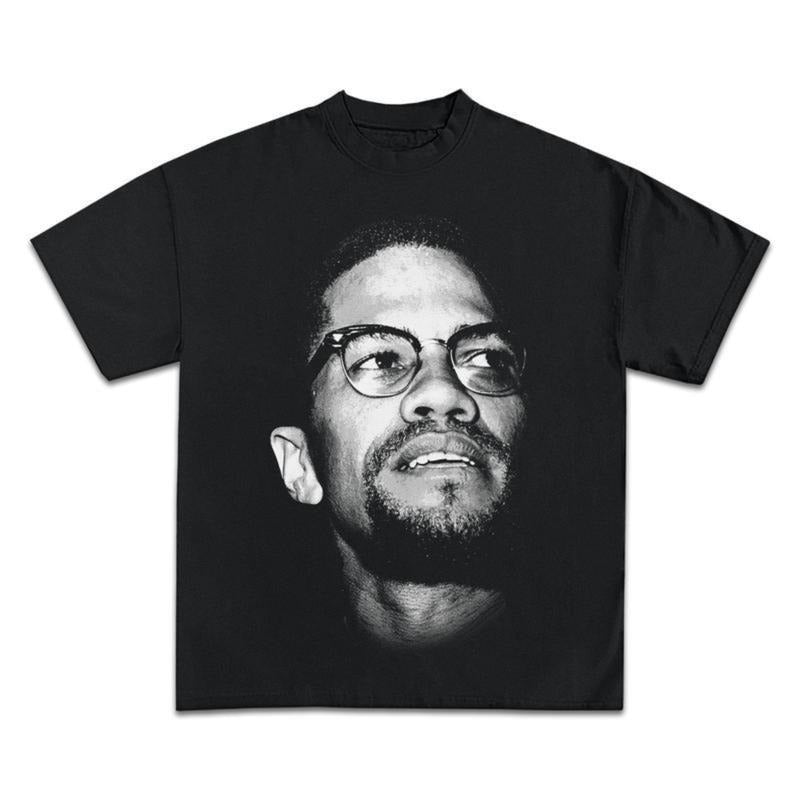 Malcolm X Jumbo Graphic T-Shirt, Crewneck Cotton Made In USA style 02 Hoodie, Sweatshirt | UrbanDripWear.com