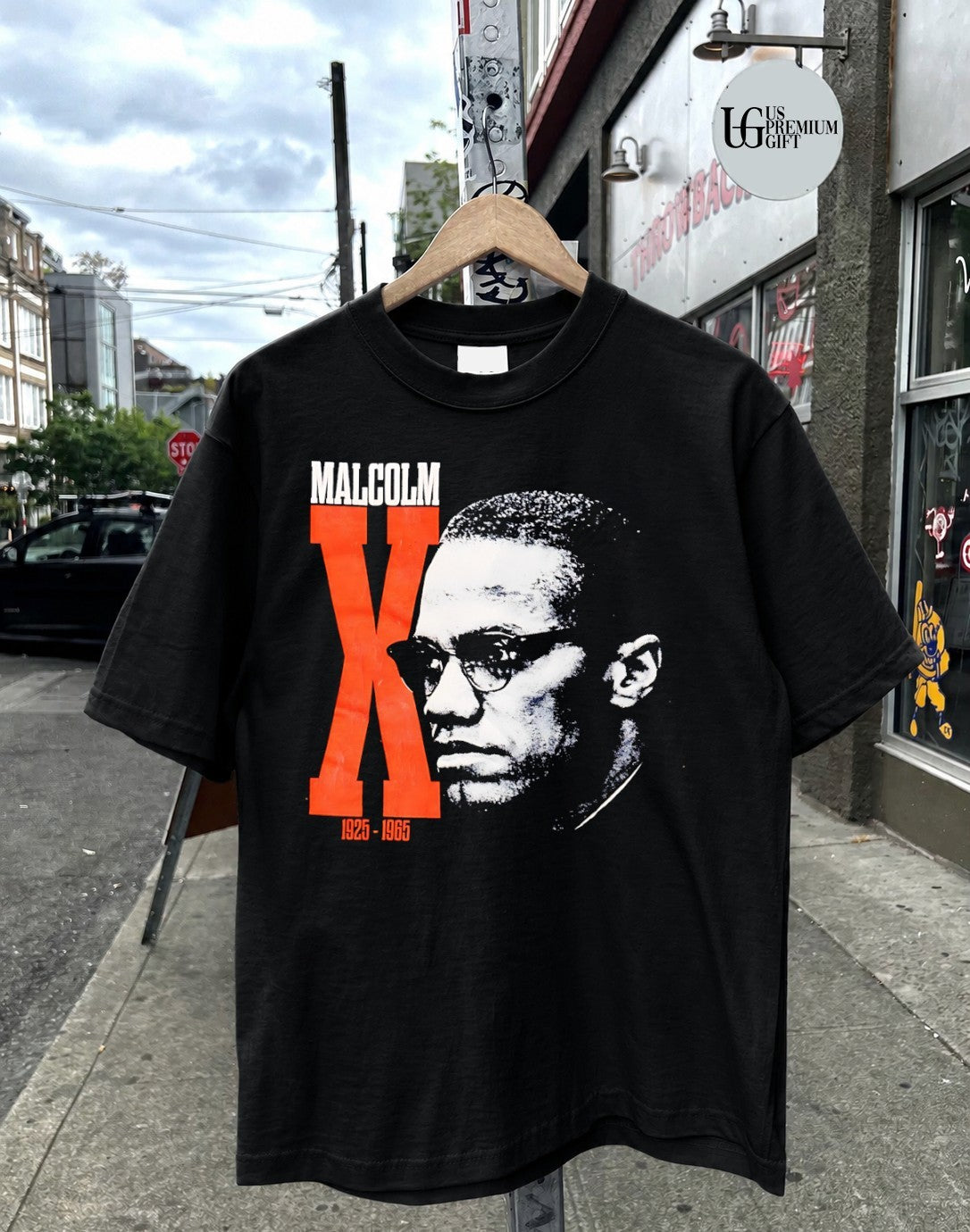 Malcolm X Memorial big head shirt