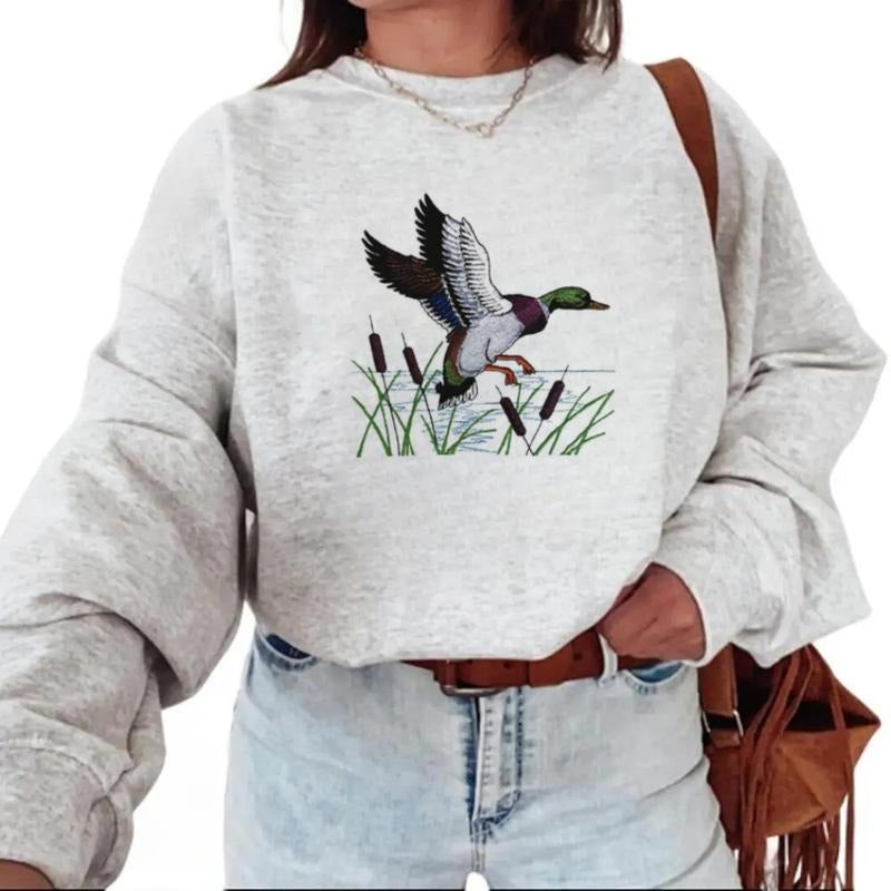 Mallard And Cattails Unisex Sweatshirt Hunting Season 2025 Vintage Shirt Hoodie Unisex | UrbanDripWear.com