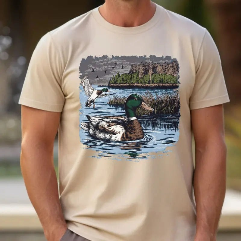 Mallard Duck Hungting Camo Shirt, Full Sizes, Full Colors, Unisex Tee Hoodie, Sweatshirt | UrbanDripWear.com