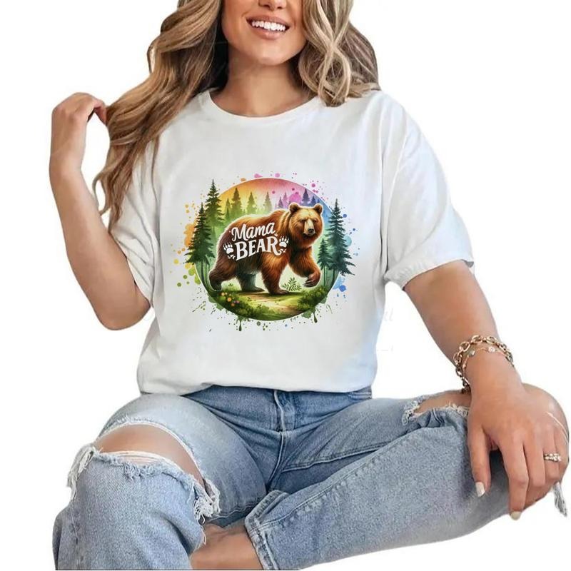 Mama Bear Forest Colorful T-shirt Bear Mum Animal Unisex Hoodie Sweatshirt | UrbanDripWear.com