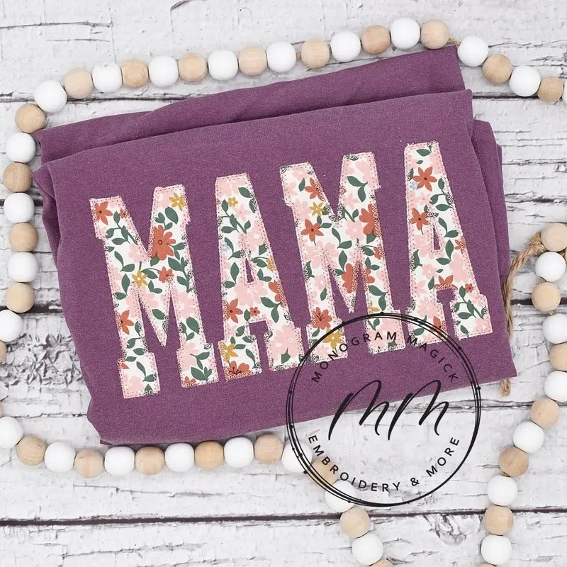 Mama Comfort Color Shirt, Custom Name Shirt, Floral Berry,  Cotton Hoodie, Sweatshirt | UrbanDripWear.com