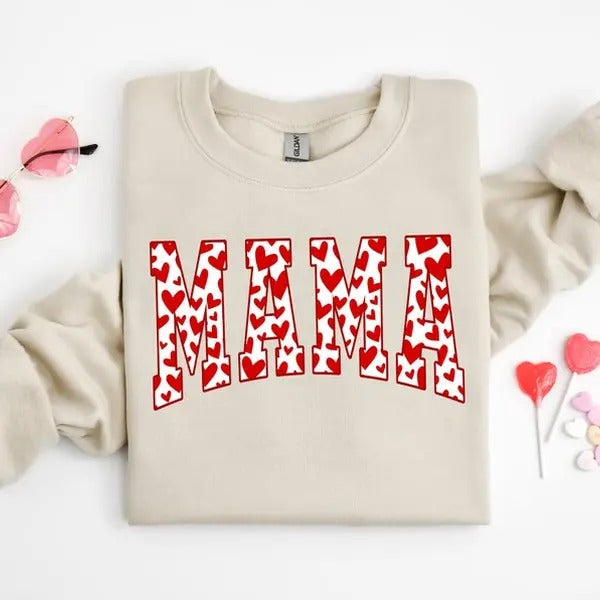 Mama Sweatshirt, Valentines Day Shirt, Mama Valentine Shirt, Valentine Sweatshirt Hoodie | UrbanDripWear.com