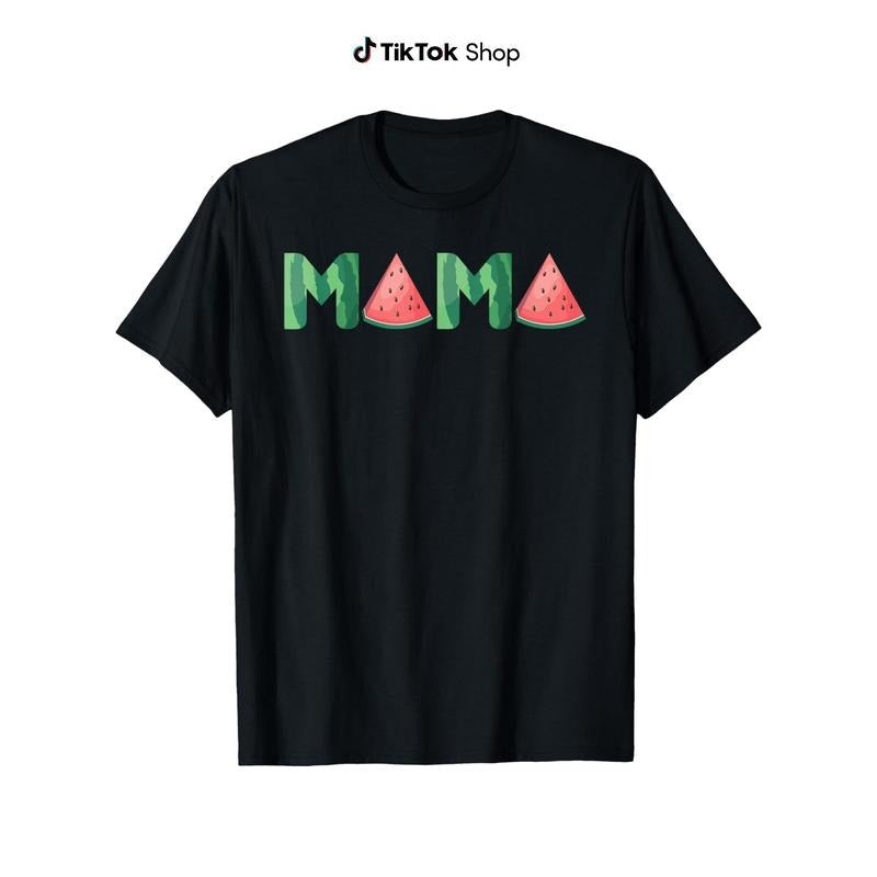 Mama Watermelon Funny Summer Fruit Gift - Great Mother'S Day T-Shirt Cotton short sleeves 180g Hoodie, Sweatshirt