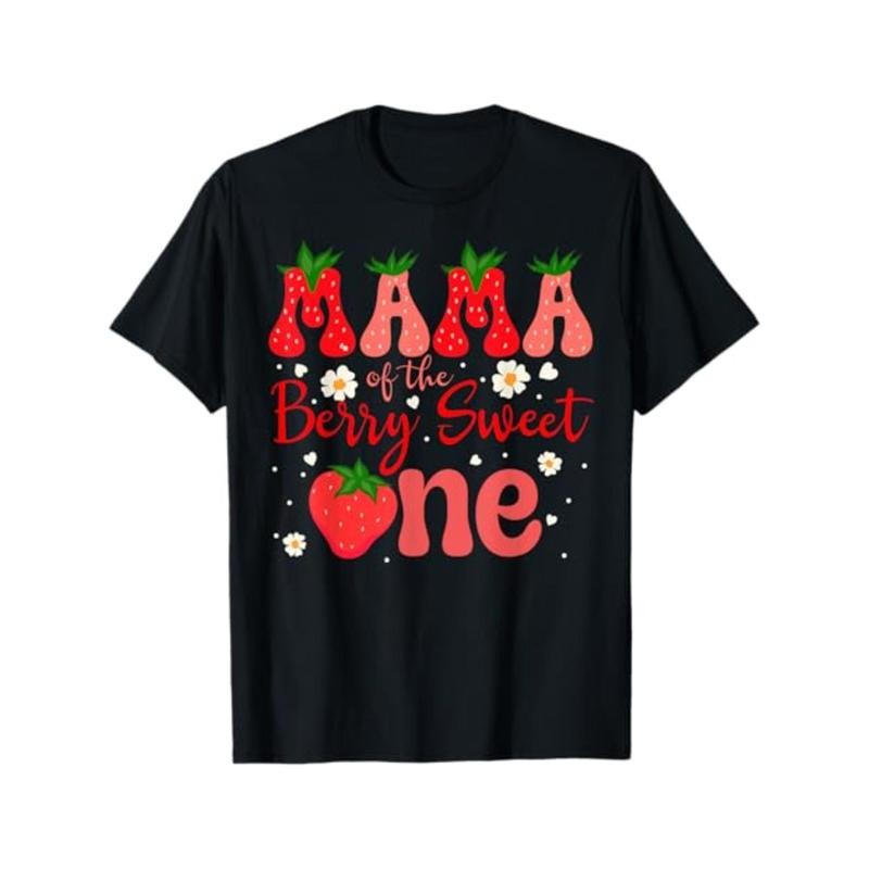 Mama of the Berry Sweet One Strawberry First Birthday Family T-Shirt T-Shirt for Men Women, Christmas Thanksgiving New...