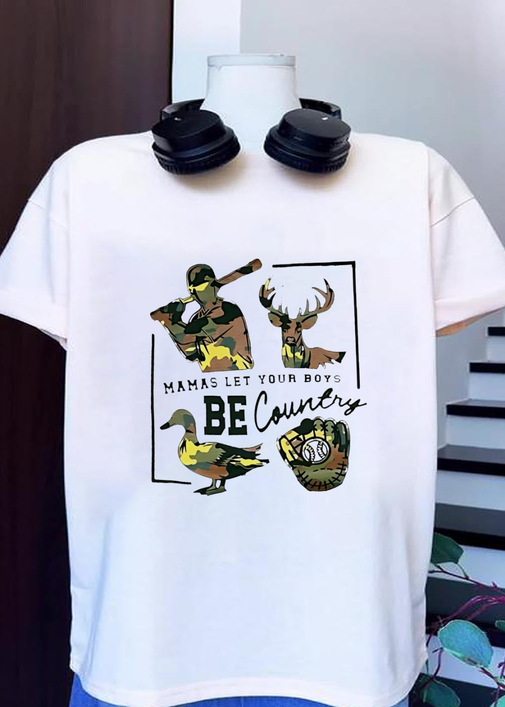 Mamas Let Your Boys Be Country Deer Duck Baseball T-Shirt