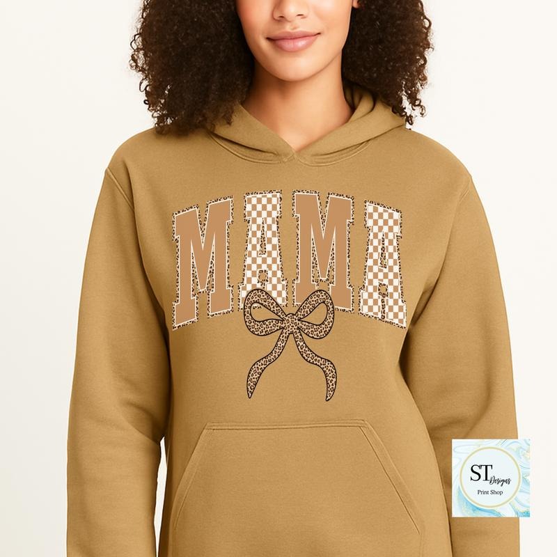 Mamma Checkered Cheetah Hooded Sweatshirt T-Shirts, Hoodie | UrbanDripWear.com
