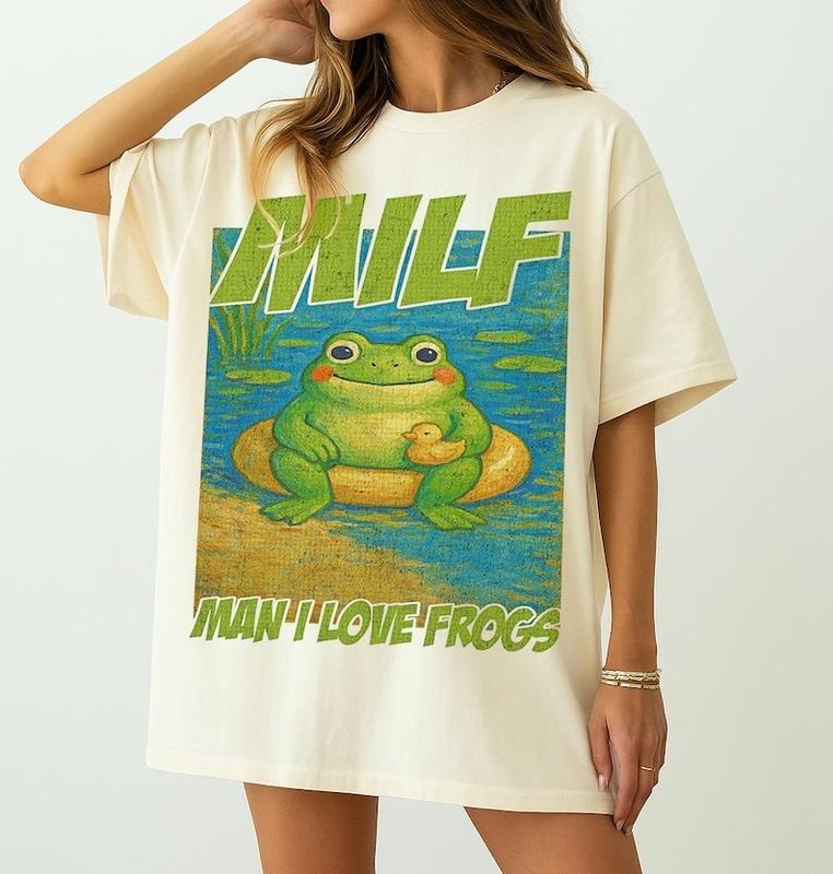 Man I Love Frogs Shirt, Funny Frog Meme Graphic Tee, Vintage Bootleg Y2K Style Shirt, Retro Frog Lover T-Shirt, Gift for...