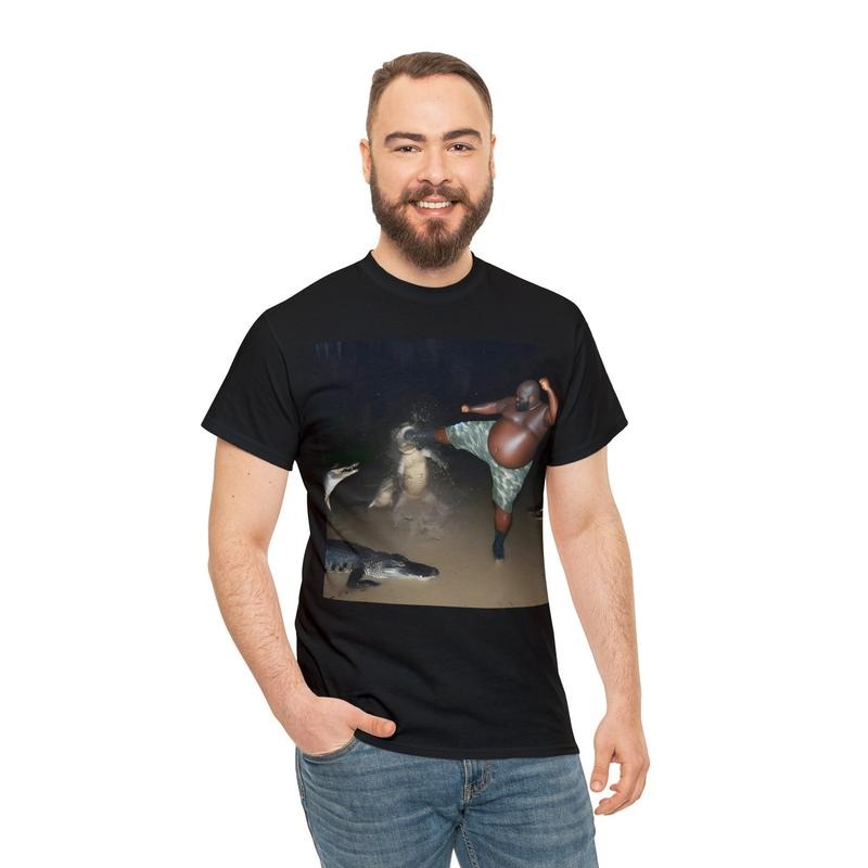 Man Kick Alligator In Swamp Shirt Tee Gator Crocodile Funny Viral Meme  sweater Hoodie, Sweatshirt | UrbanDripWear.com