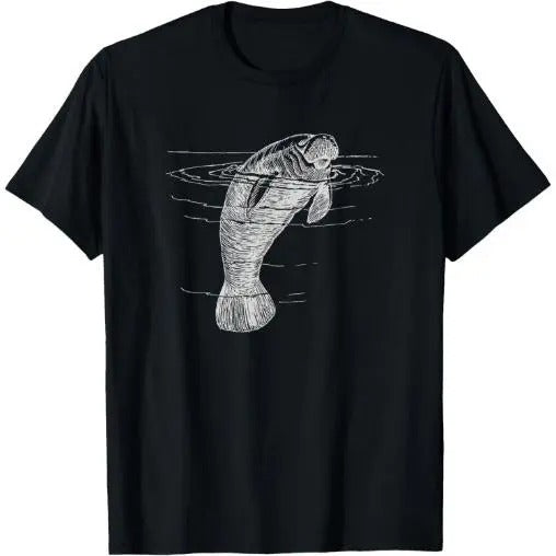 Manatee Illustration Sea Cow Marine Mammal Friendly Manatee T-Shirt Hoodie, Sweatshirt | UrbanDripWear.com