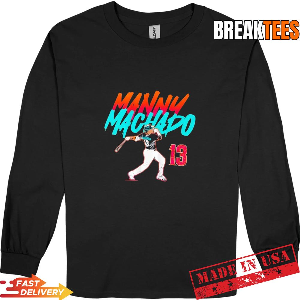 Manny Machado San Diego Padres Slugger Swing City Edition Baseball T-Shirt