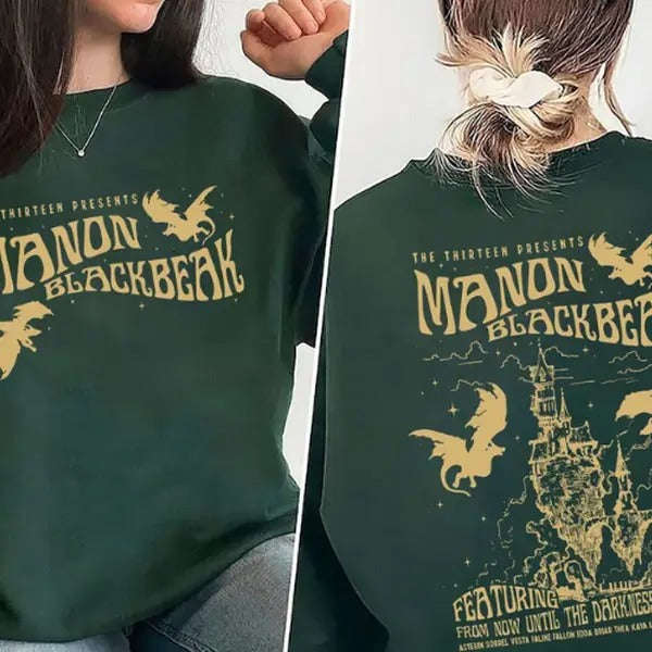 Manon Blackbeak Throne of Glass Double-Sided Sweatshirt, Sarah J Maas Merch, Rowan Whitethorn, ACOTAR Crescent City...