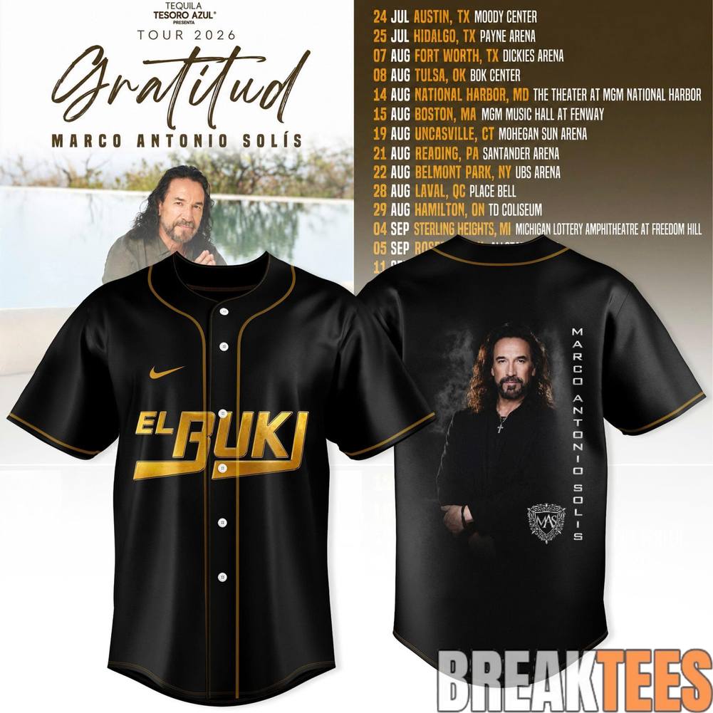 Marco Antonio Sols Gratitud Tour 2026 El Buki Baseball Jersey