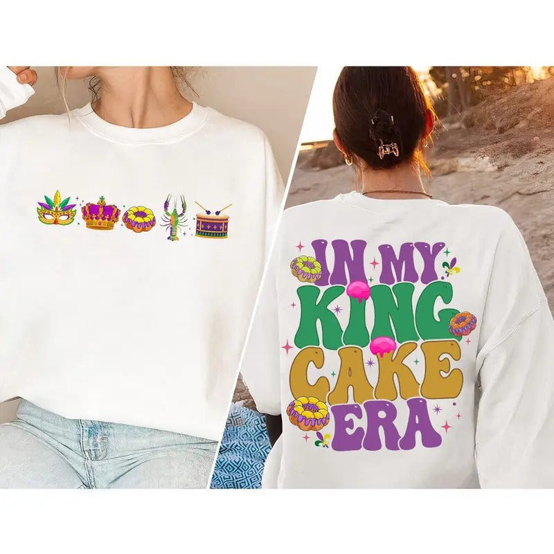 Mardi Gras Apparel: King Cake Era Shirt Fleur De Lis Sweater & More! Perfect Parade Party Tee & Carnival Gift in Purple...
