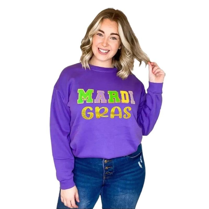 Mardi Gras Ideal Chenille Sweatshirt T-Shirts, Hoodie | UrbanDripWear.com