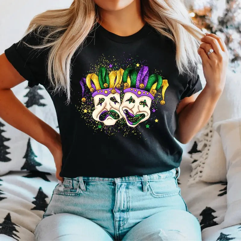 Mardi Gras Mask T-Shirt, Mardi Gras Carnival Shirt, Mardi Gras Festival Tee, Mardi Gras Gift Tee, Mardi Gras Celebration...