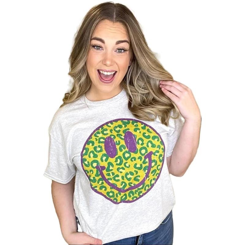 Mardi Gras Smiley T-Shirt Hoodie, Sweatshirt | UrbanDripWear.com