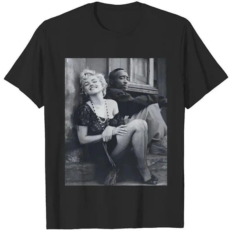 Marilyn Monroe and 2Pac Cotton Unisex Tshirt Streetwear Hoodie, Sweatshirt | UrbanDripWear.com