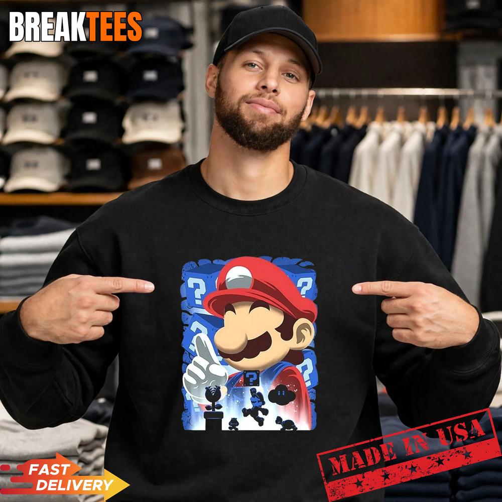 Mario classic blue jumpman video Game vintage Shirt