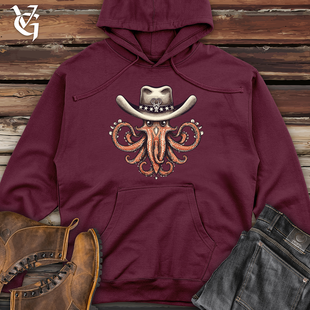 Vintage Western Octopus Midweight Hooded Sweatshirt