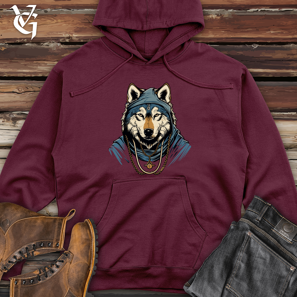 Vintage Wolf Chain Midweight Hooded Sweatshirt