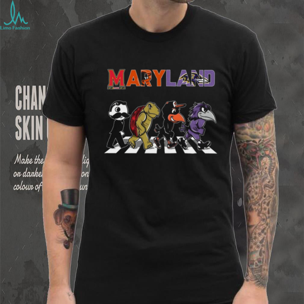 Maryland Sports Legends Mascots Crossing Abbey Road T Shirt