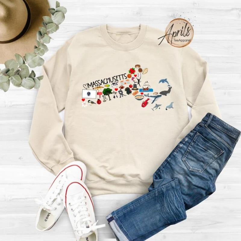 Massachusetts Sweatshirt, Massachusetts Hoodie, State Shirt, Gift For Women | UrbanDripWear.com
