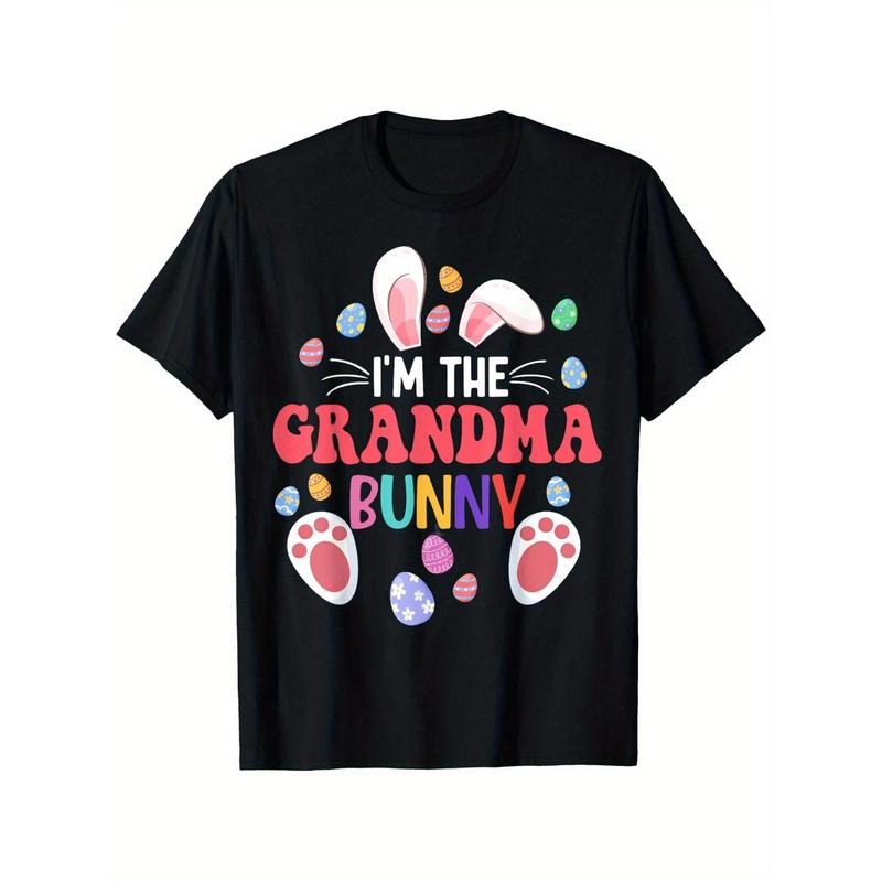 Matching Family Easter Party I'm The Grandma Bunny T-Shirt, 100% Easter T Shirt for Women Mom Family Friends, Fabric...