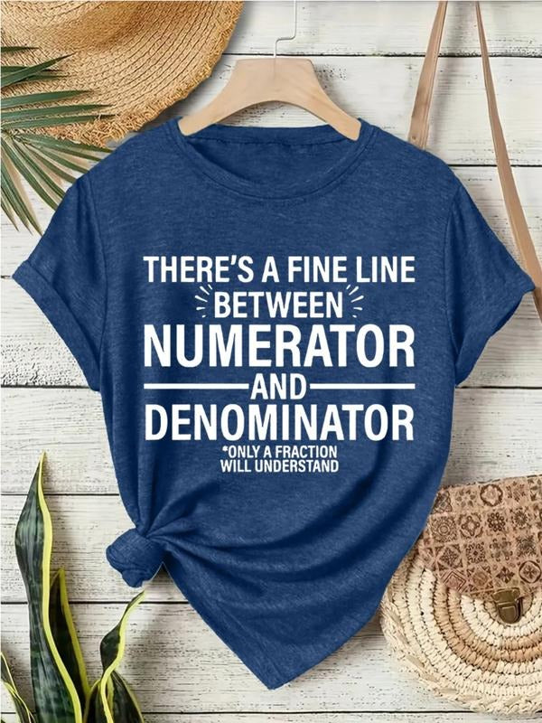 Math Equation Print Vintage Style Women's Summer Casual Sports Top, Round Neck Short Sleeve T-Shirt, Comfortable...