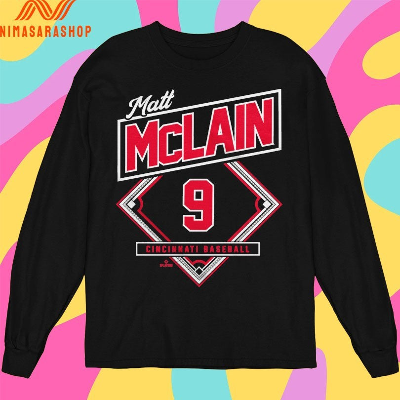 Matt Mclain 9 Cincinnati Baseball Classic Diamond Shirts