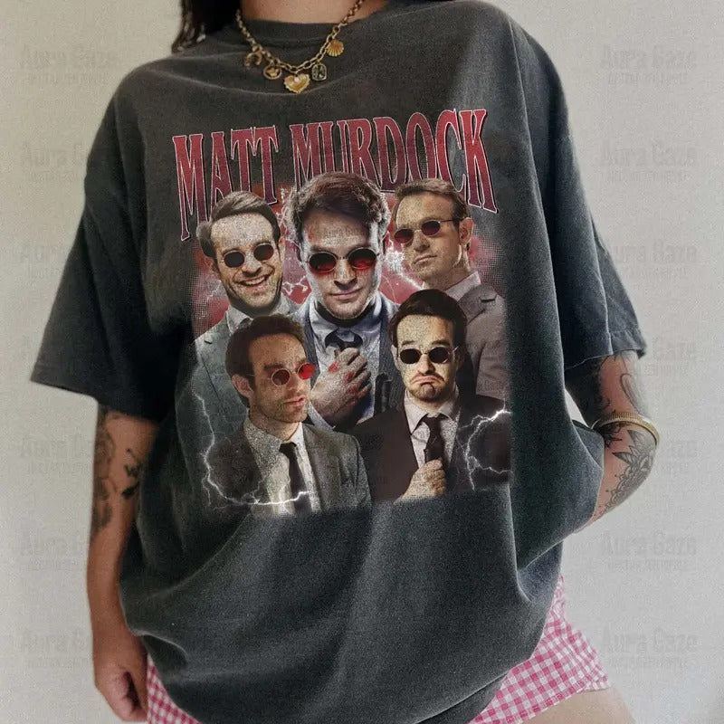 Matt Murdock Comfort Colors Unisex Tshirt For Fan, Dare Devil Movie 90s Retro Bootleg Shirt, Charlie Cox Fan Merch...