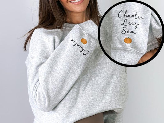 Custom This Mama's / Nana's / Mimi's / Grandma / MawMaw's Loves Her Little Pumpkin(s) Sweatshirt