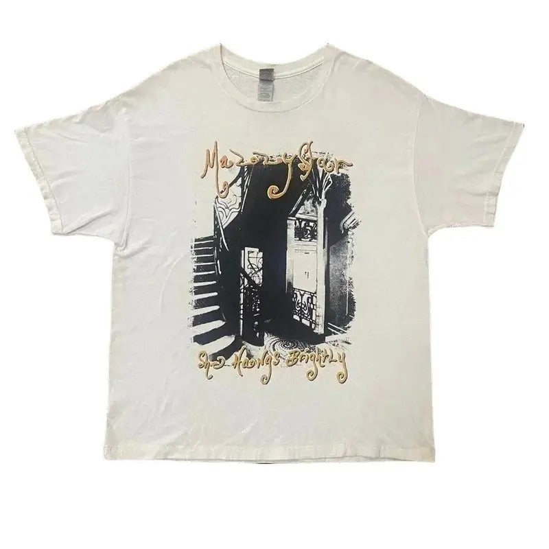 Mazzy Star White Short Sleeve T-shirt Unisex Cotton SHIRT Streetwear Hoodie, Sweatshirt | UrbanDripWear.com