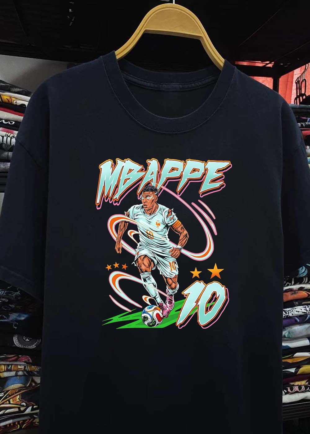Mbappe Dribbling a Soccer Ball Mbappe 10 France National Team T-Shirt