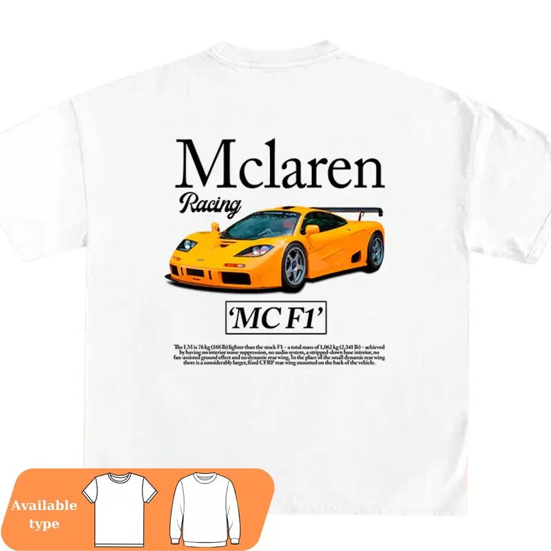McLaren F1 Racing T-Shirt, Original Car shirt, Car lover shirt. Racing Fan Shirt, Full Color McLaren Shirt Hoodie, Sweatshirt