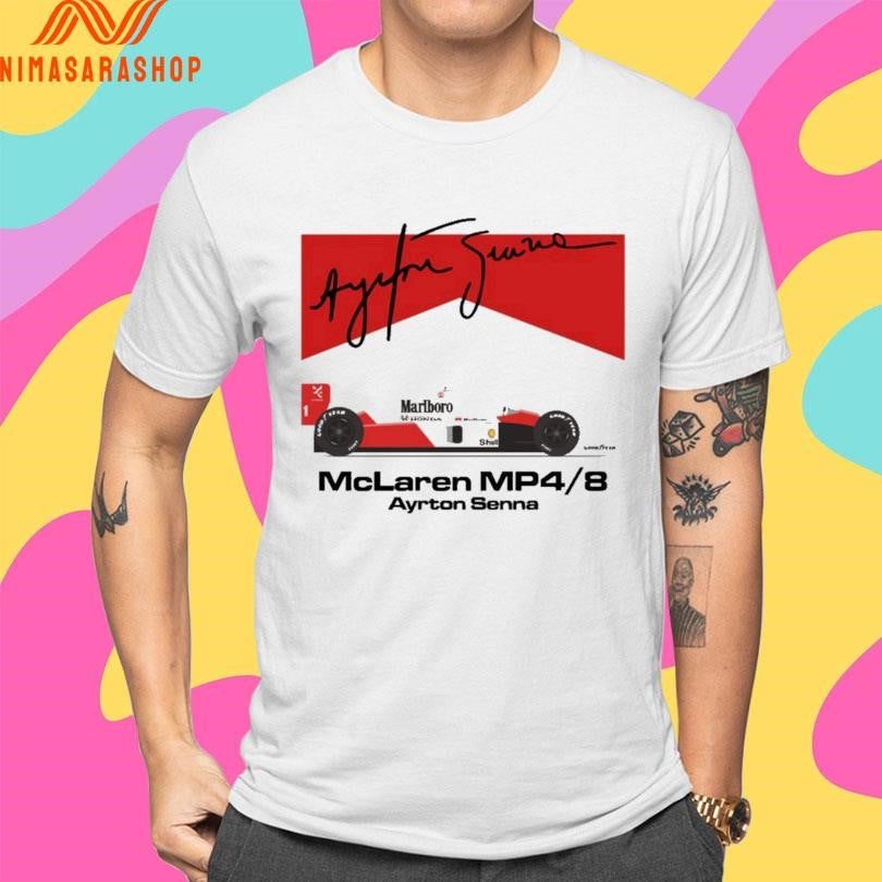 Mclaren Mp4 8 Ayrton Senna Signature Shirts