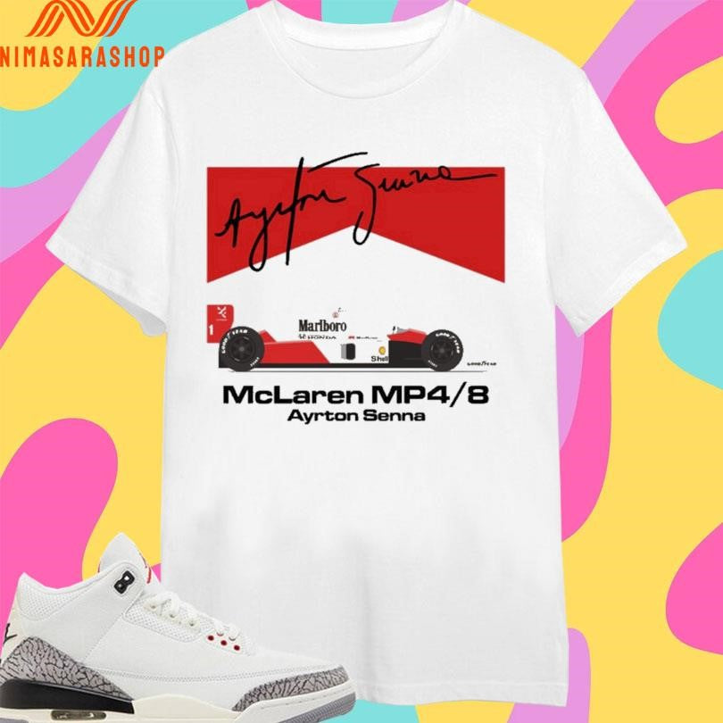 Mclaren Mp4 8 Ayrton Senna Signature Shirts