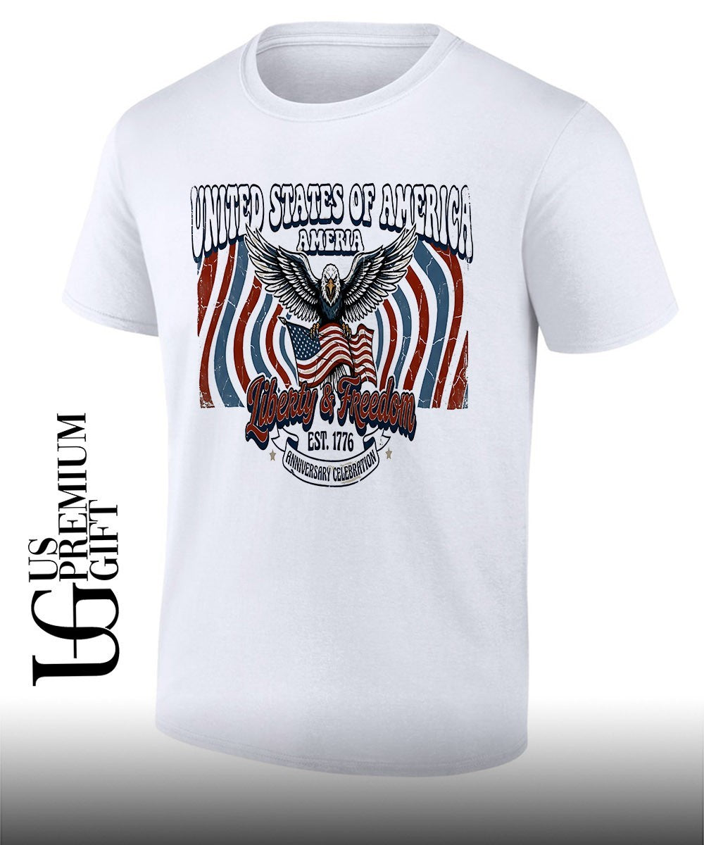 Bald Eagle American Flag United States of America Ameria Liberty & Freedom T-shirt