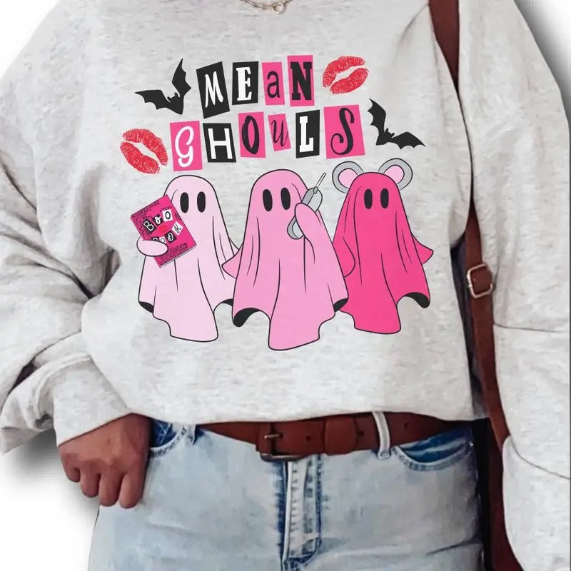 Mean Ghouls ~ Unisex Apparel Relaxed Fit Printed In The USA Clothing Womenswear Casual Love, Halloween Sweatshirt,...